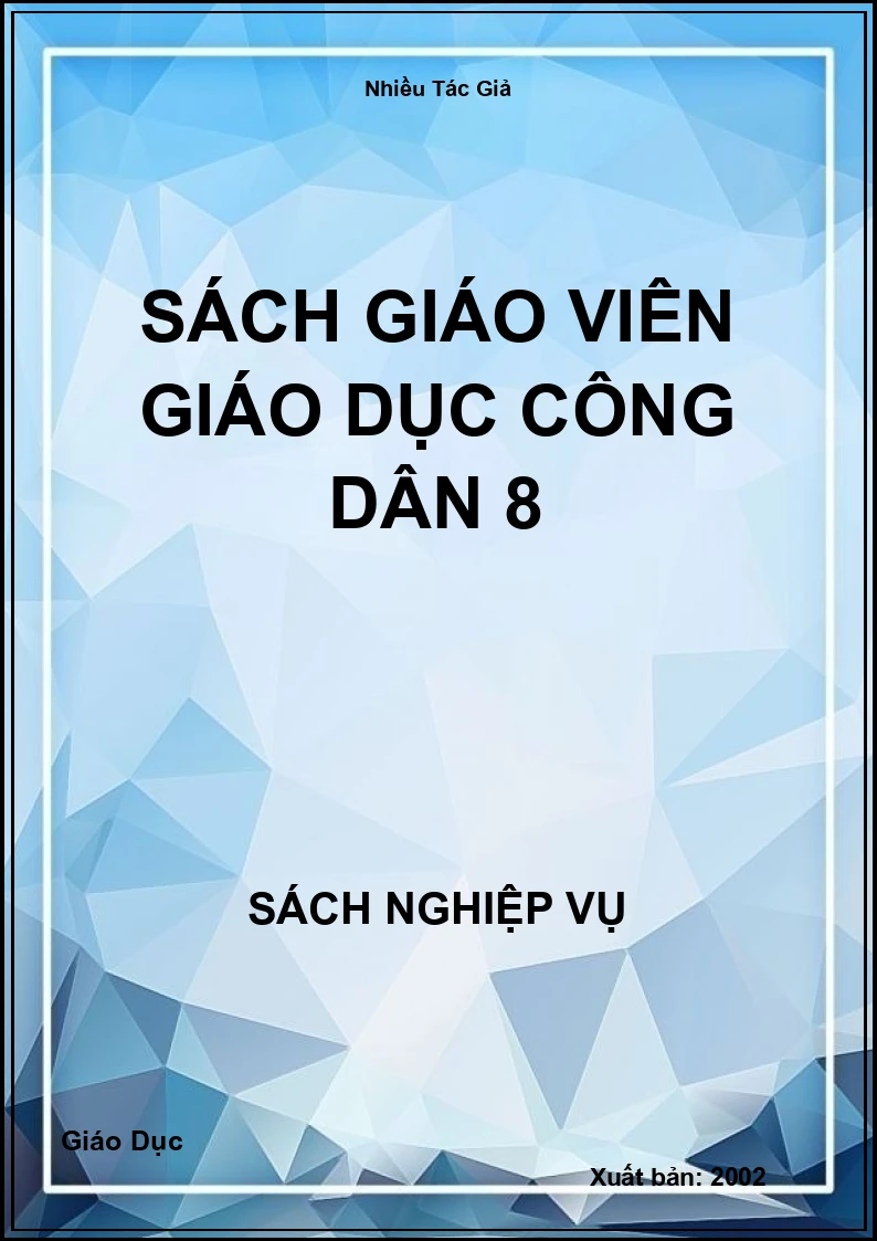 Sách Giáo Viên Giáo Dục Công Dân 8