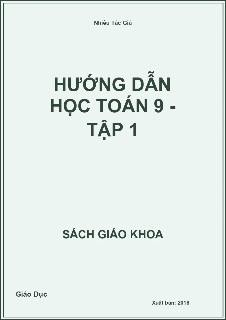 Hướng Dẫn Học Toán 9 - Tập 1