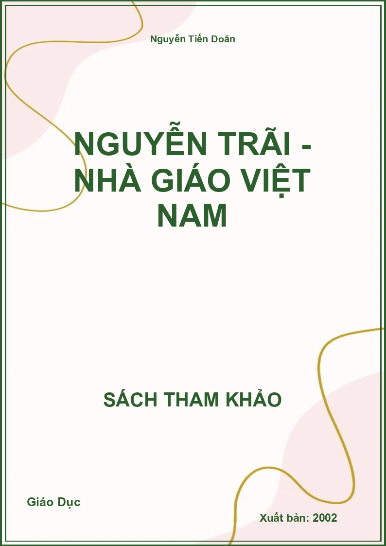 Nguyễn Trãi - Nhà giáo Việt Nam
