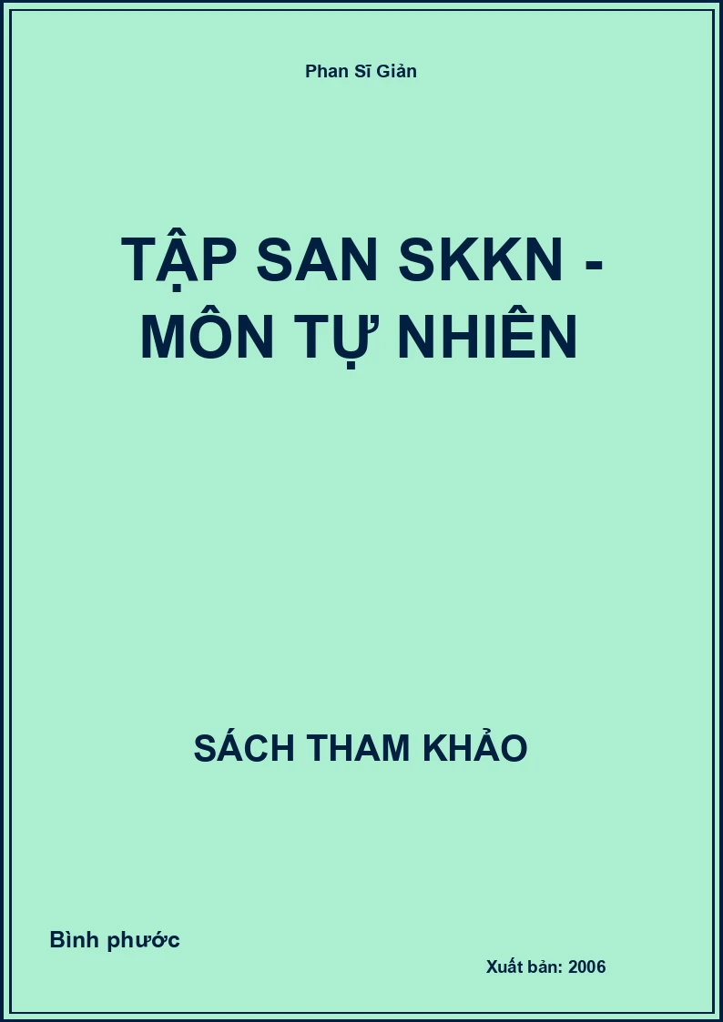 Tập san SKKN - Môn tự nhiên