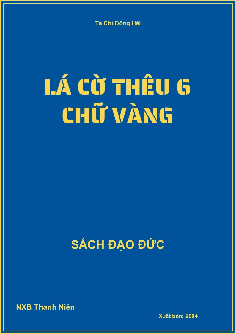 Lá cờ thêu 6 chữ vàng