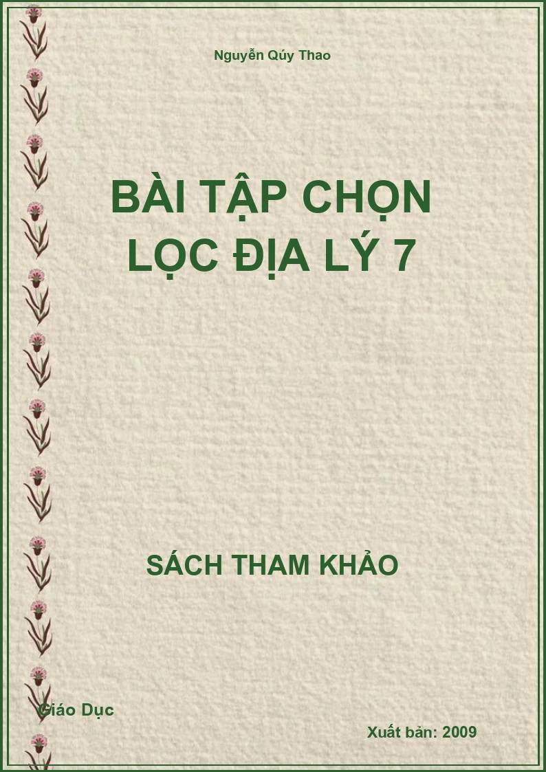 Bài tập chọn lọc Địa Lý 7