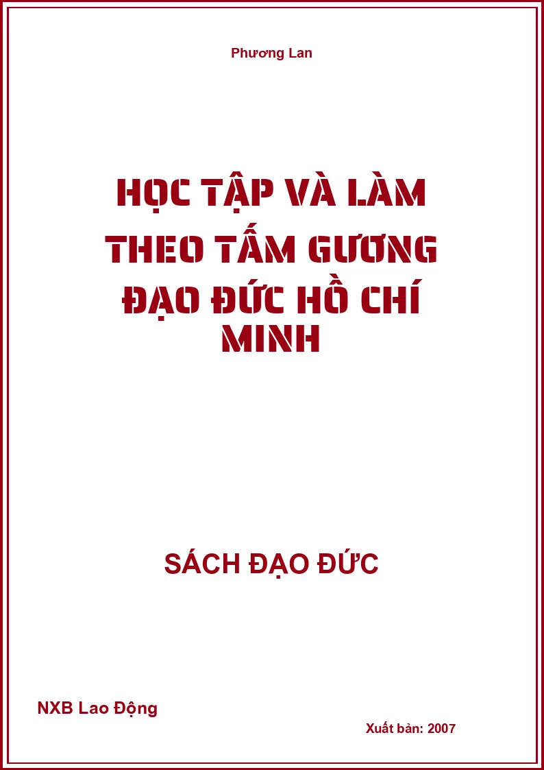 Học tập và làm theo tấm gương đạo đức Hồ Chí Minh