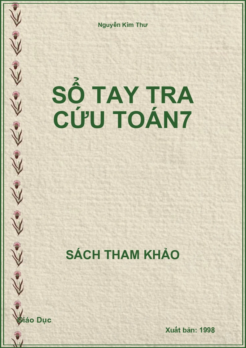 Sổ tay tra cứu Toán 7