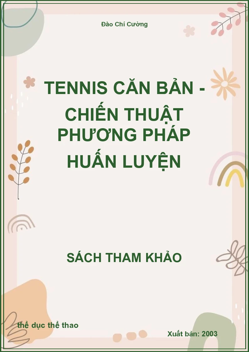 Tennis căn bản - chiến thuật phương Pháp huấn luyện
