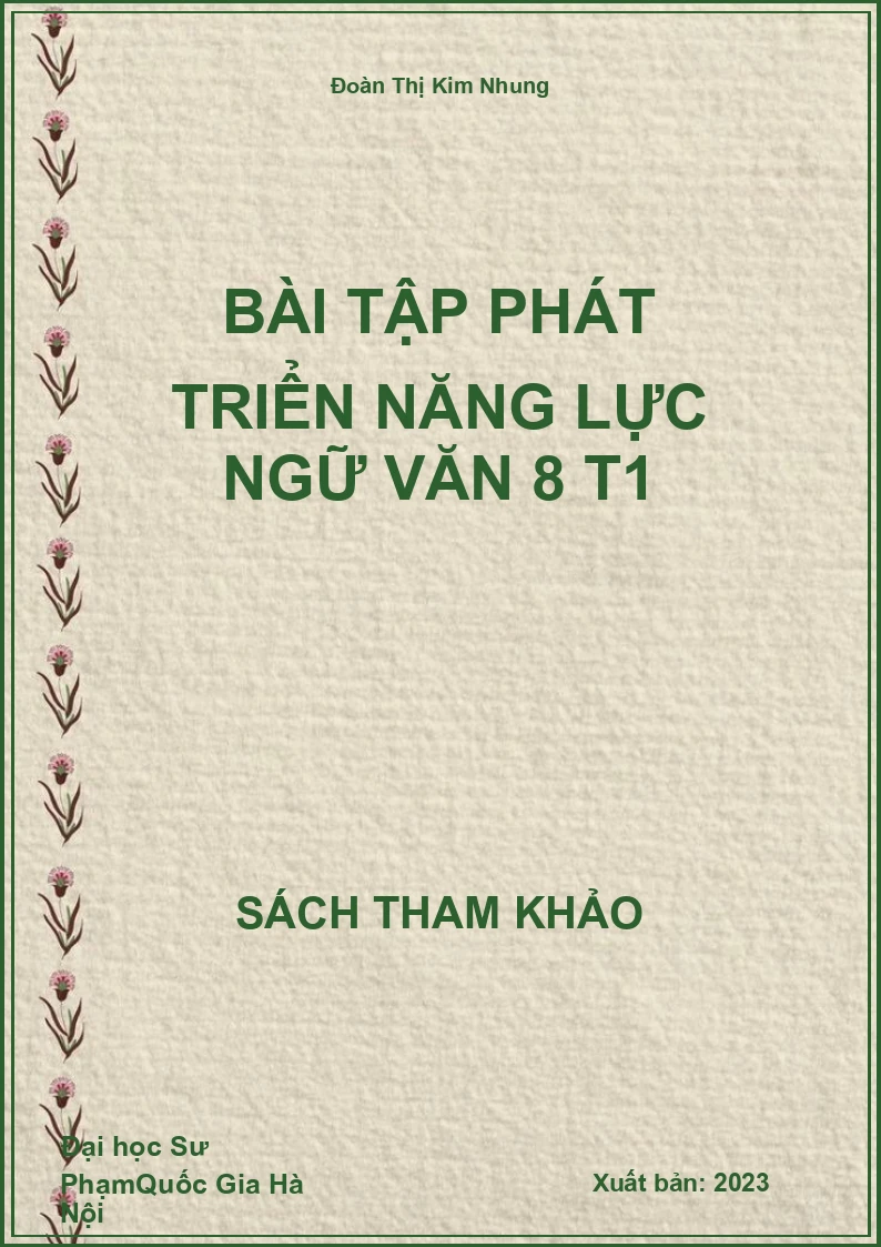 Bài tập phát triển năng lực Ngữ Văn 8 T1