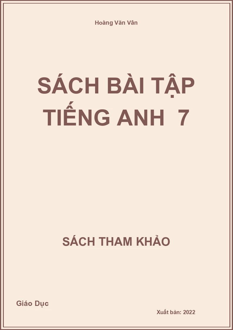 Sách Bài Tập Tiếng Anh  7