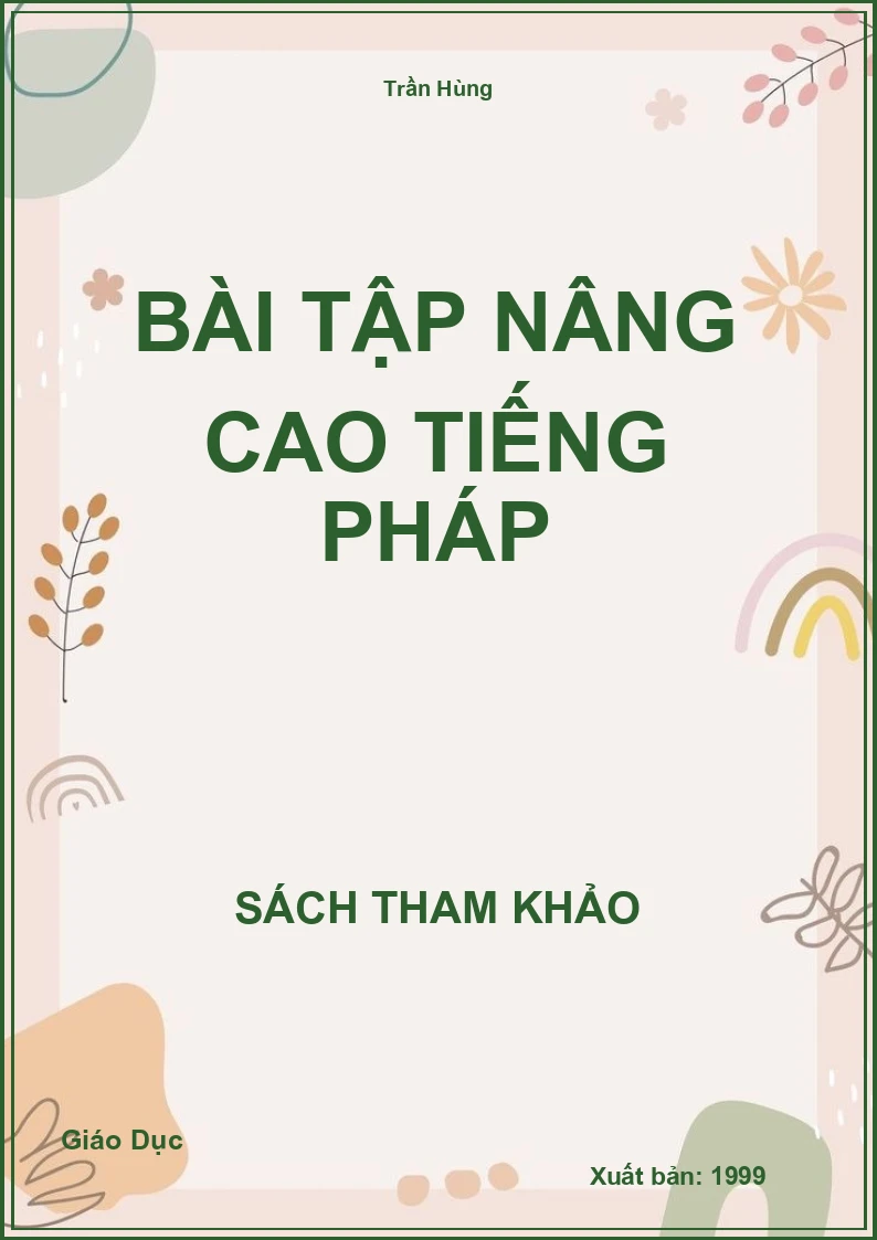Bài tập nâng cao tiếng Pháp