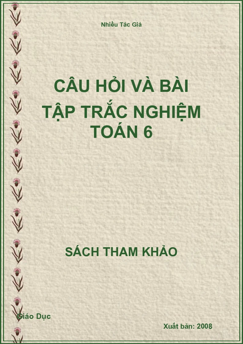 Câu hỏi và bài tập trắc nghiệm Toán 6