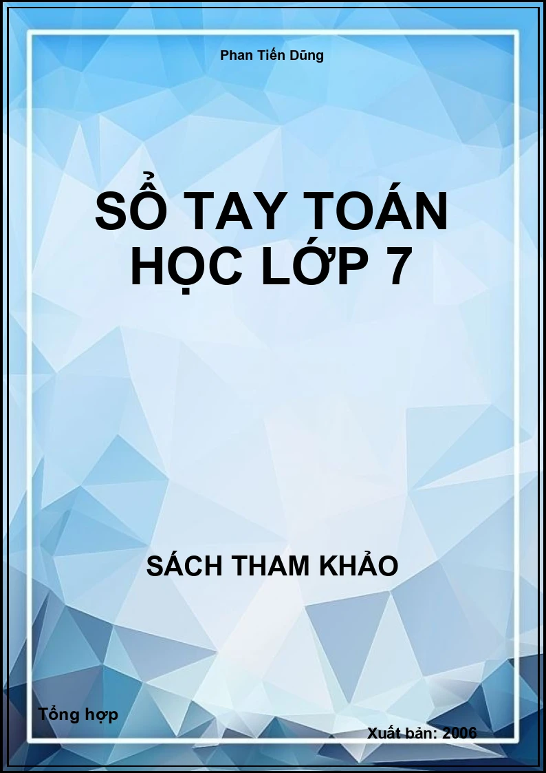 Sổ tay Toán học lớp 7