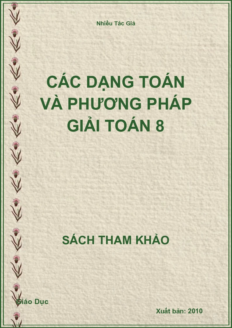 Các dạng Toán và phương Pháp Giải Toán 8