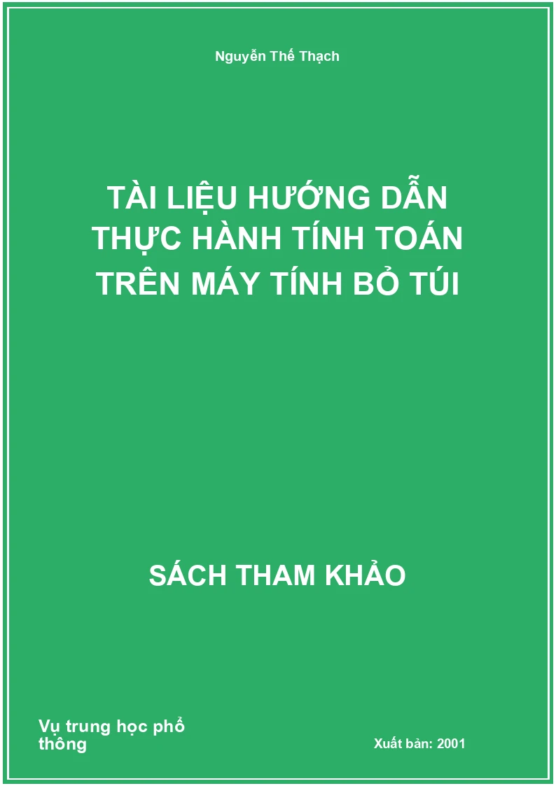 Tài liệu hướng dẫn thực hành tính Toán trên máy tính bỏ túi