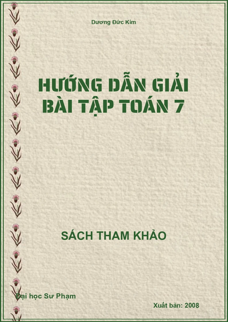 Hướng dẫn Giải bài tập Toán 7