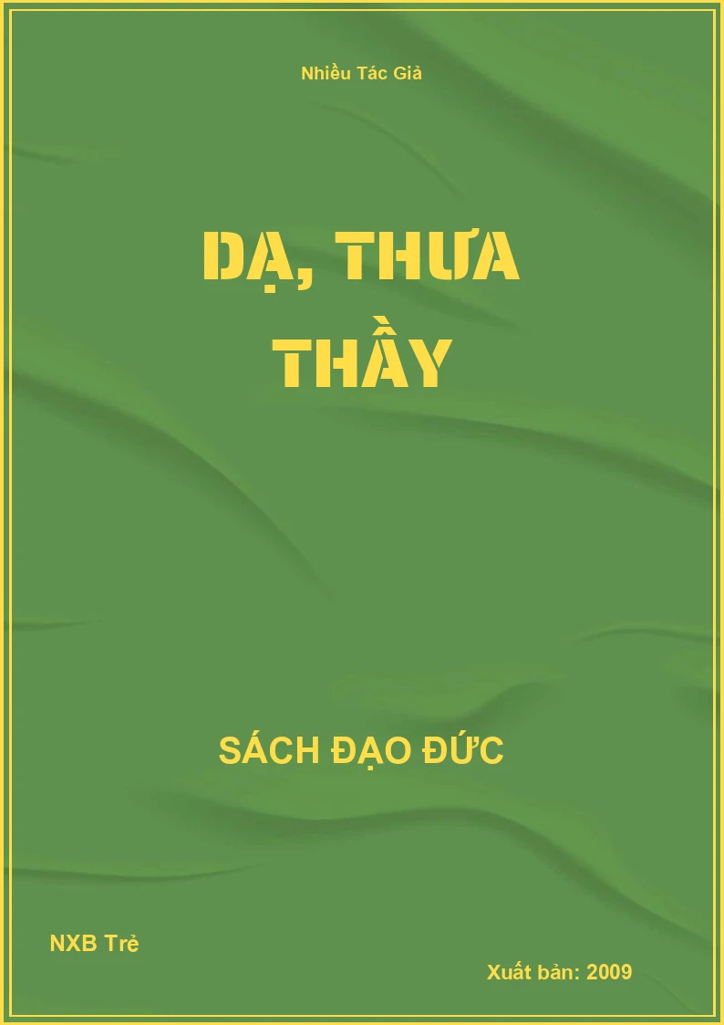 Dạ, thưa thầy