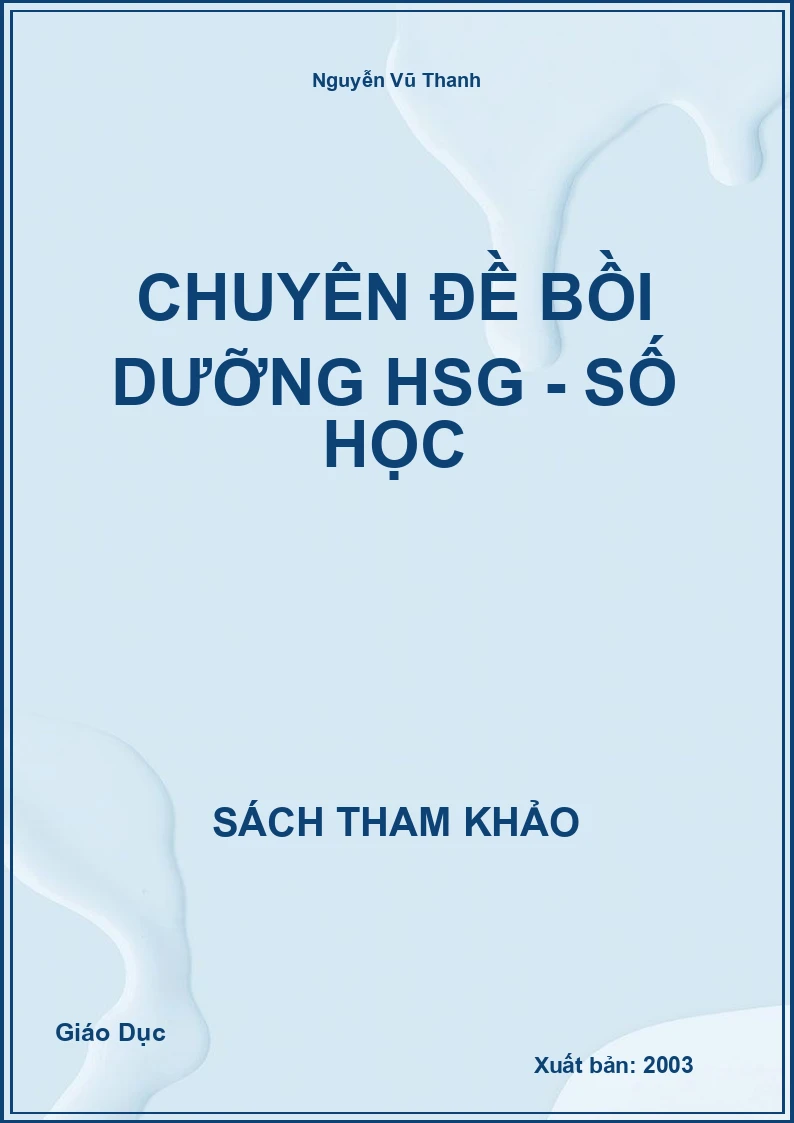 Chuyên đề Bồi dưỡng HSG - số học