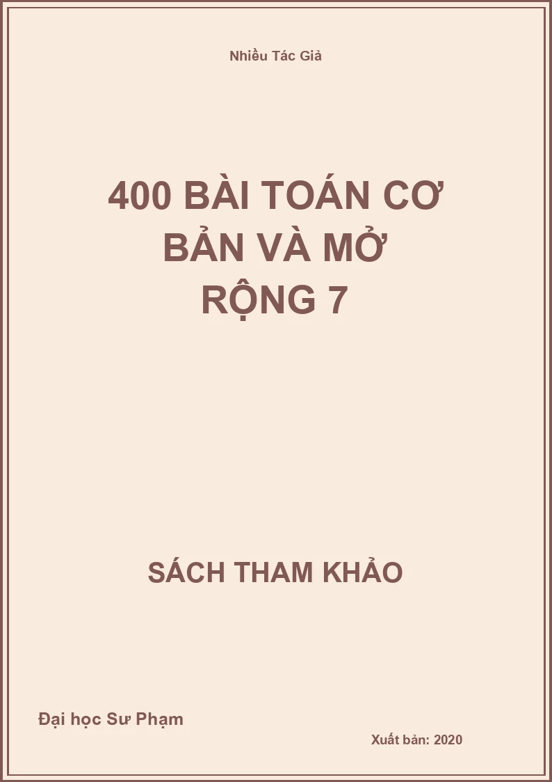 400 Bài Toán cơ bản và mở rộng 7