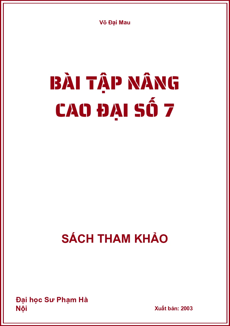 Bài tập nâng cao đại số 7