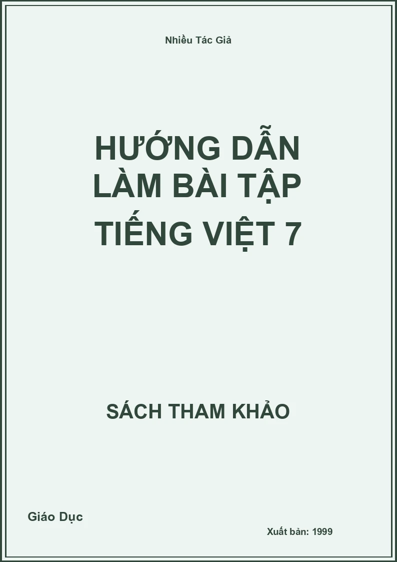 Hướng dẫn làm bài tập tiếng việt 7