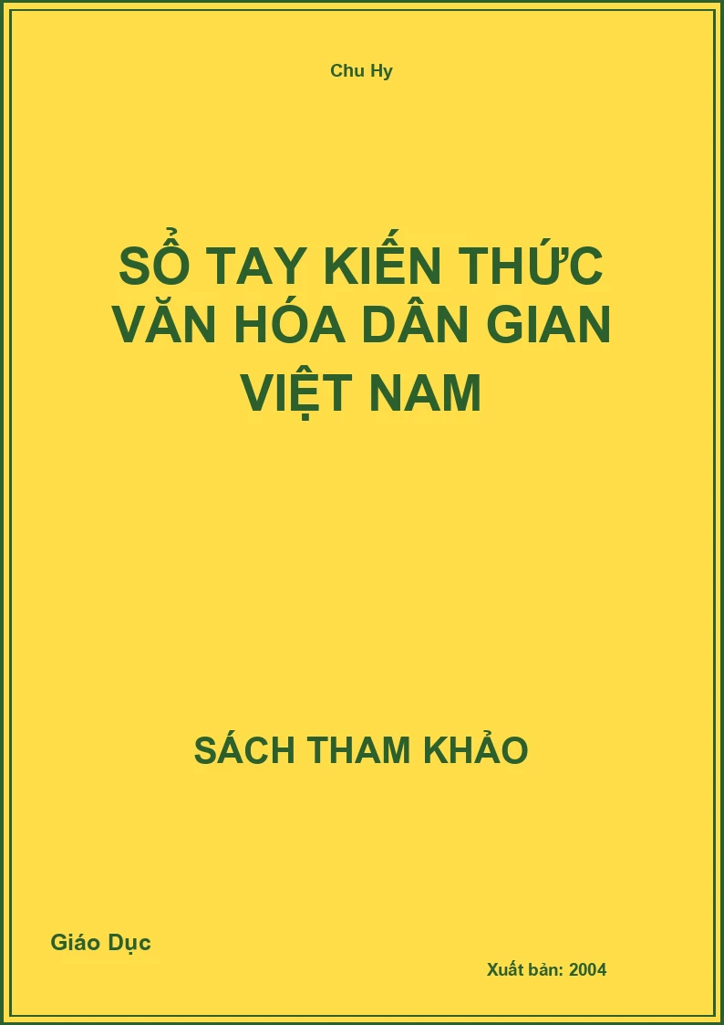Sổ tay kiến thức văn hóa dân gian Việt Nam