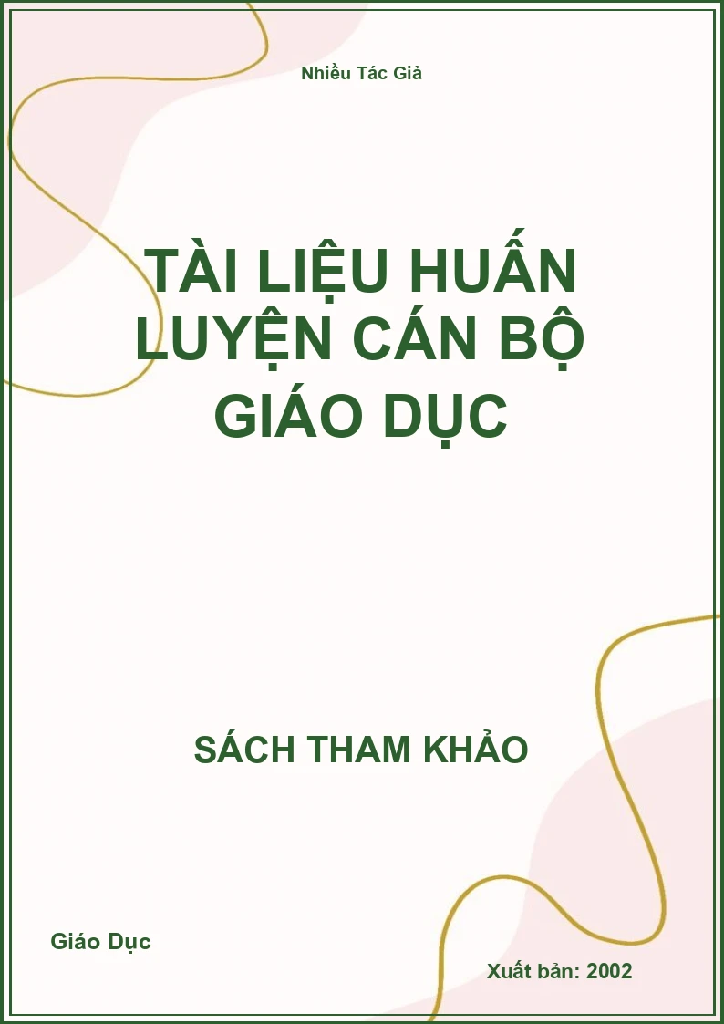 Tài liệu huấn luyện cán bộ giáo dục
