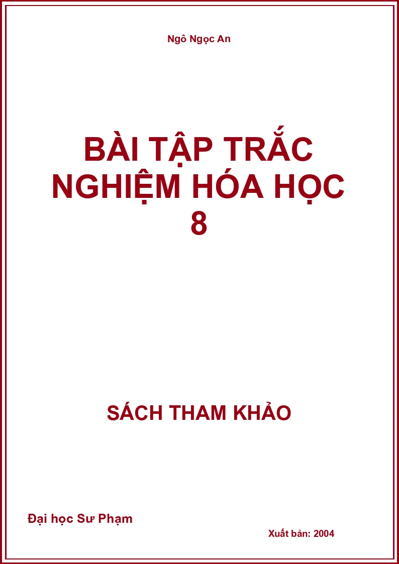 Bài tập trắc nghiệm Hóa Học 8