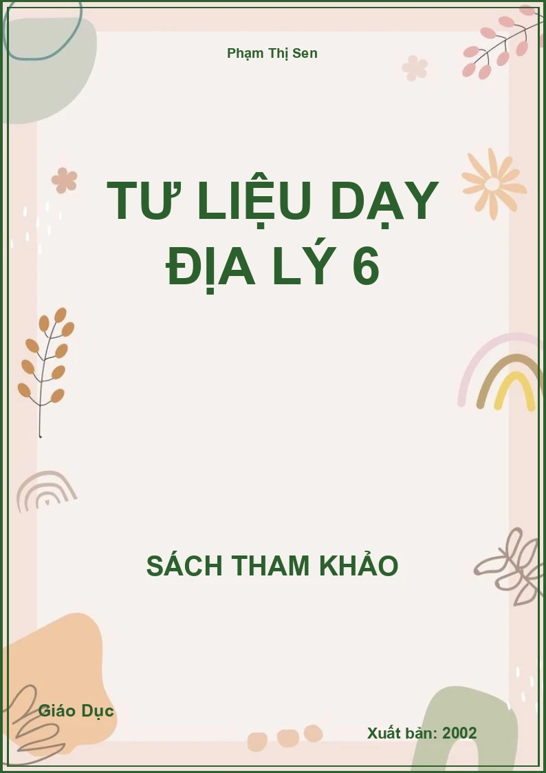 Tư liệu dạy Địa Lý 6