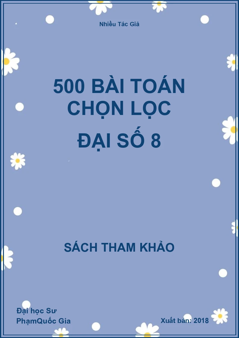 500 Bài Toán chọn lọc Đại số 8