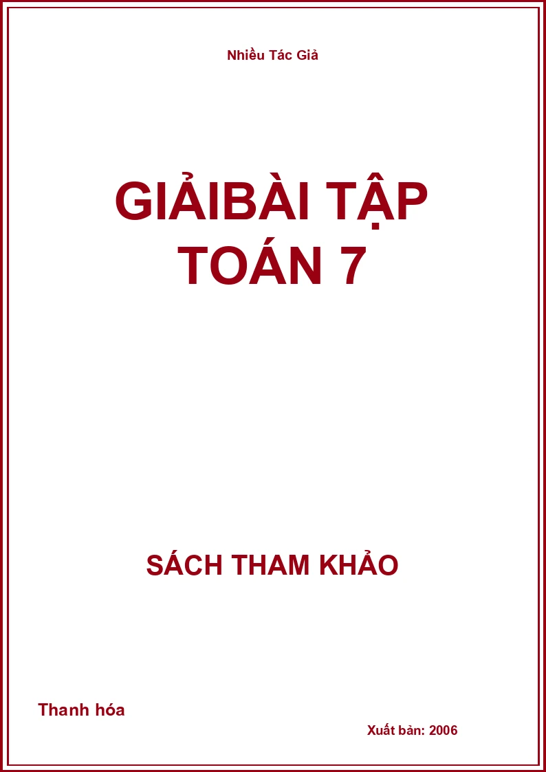 Giải bài tập Toán 7