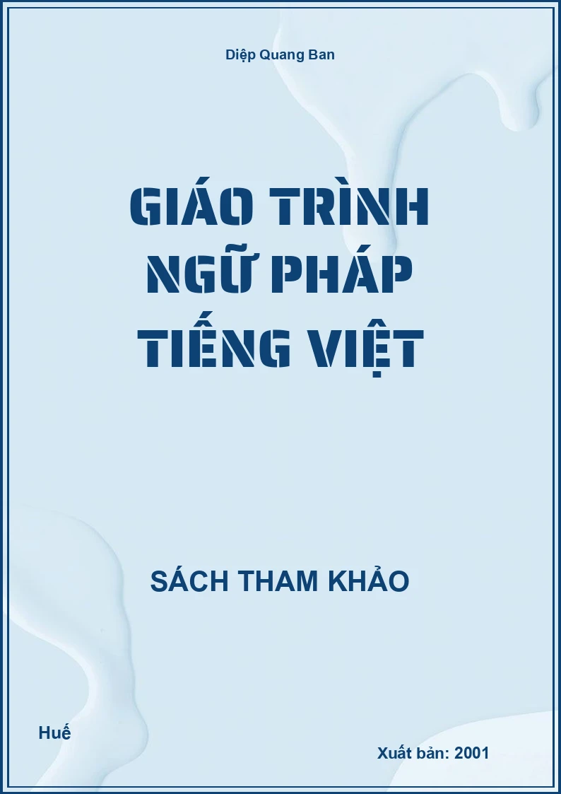 Giáo trình ngữ Pháp tiếng việt