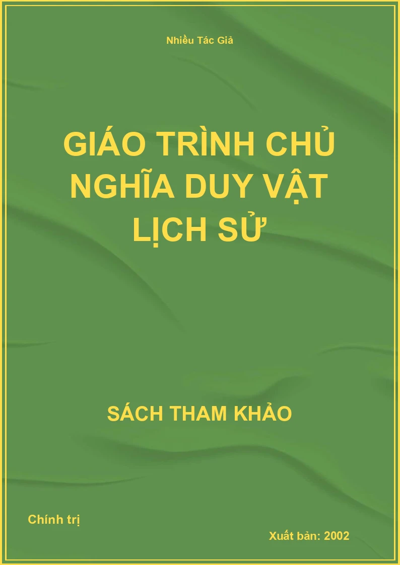 Giáo trình chủ nghĩa duy vật Lịch Sử
