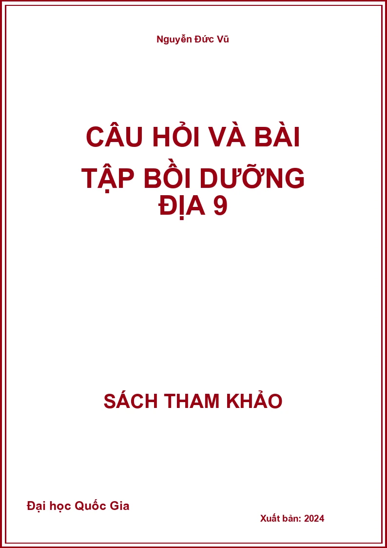 Câu hỏi và bài tập bồi dưỡng địa 9