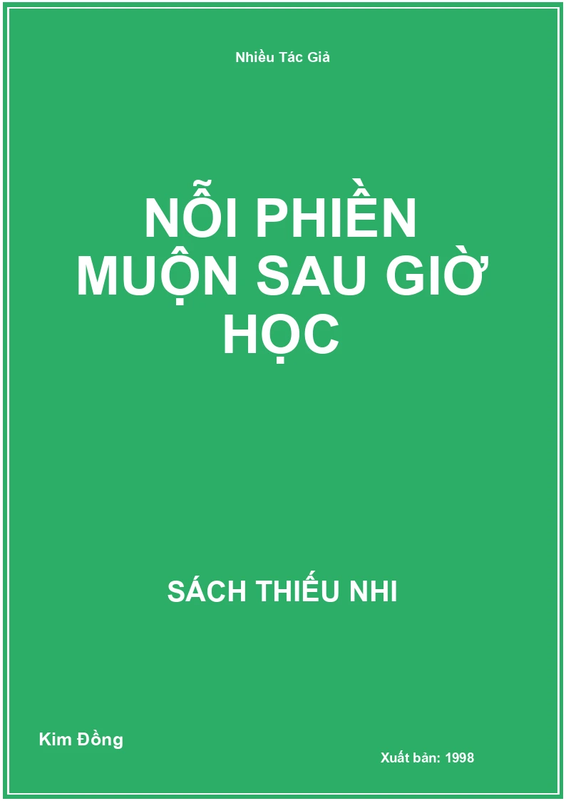 Nỗi phiền muộn sau giờ học