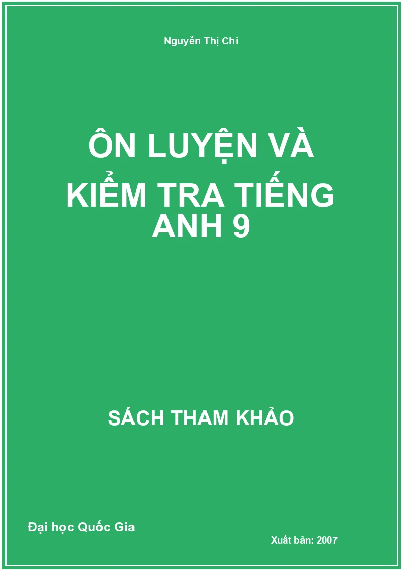 Ôn luyện và kiểm tra Tiếng Anh 9