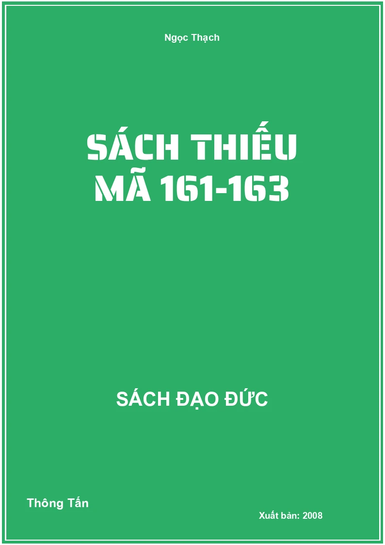 Sách thiếu mã 161-163
