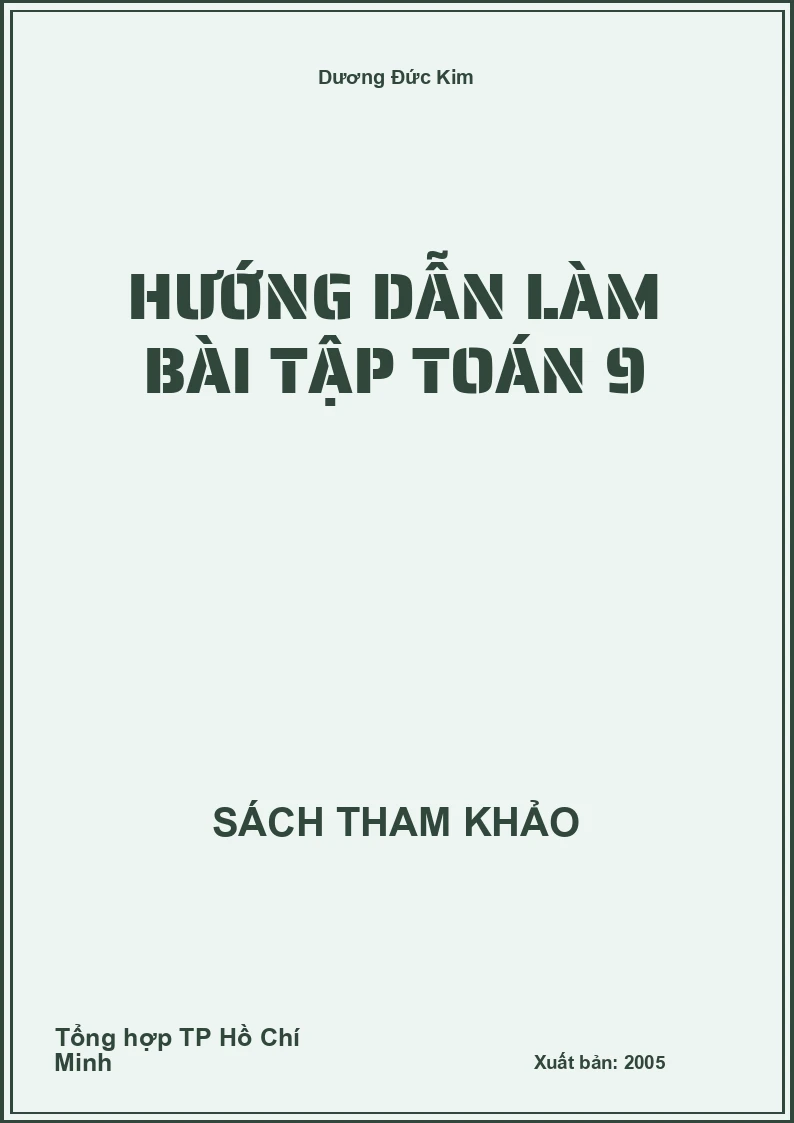 Hướng dẫn làm bài tập Toán 9