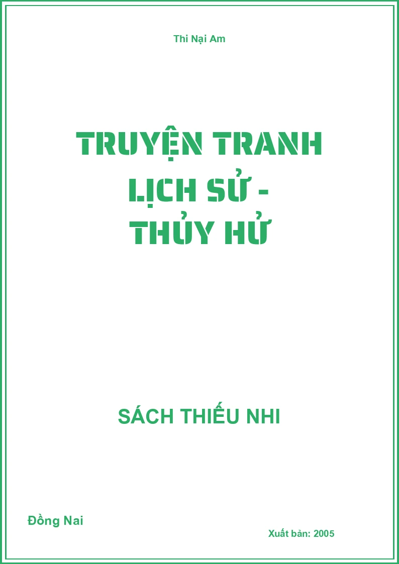Truyện tranh Lịch Sử - Thủy Hử