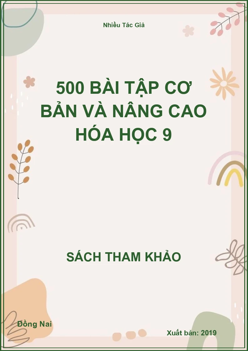 500 bài tập cơ bản và nâng cao Hóa Học 9