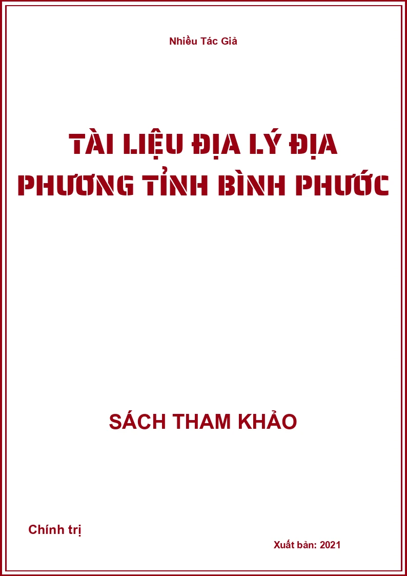 Tài liệu Địa Lý Địa phương tỉnh Bình Phước