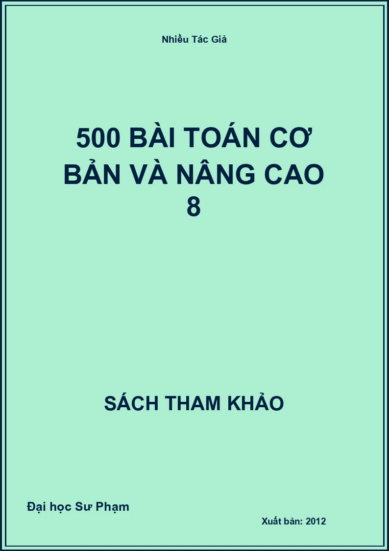 500 Bài Toán cơ bản và nâng cao 8
