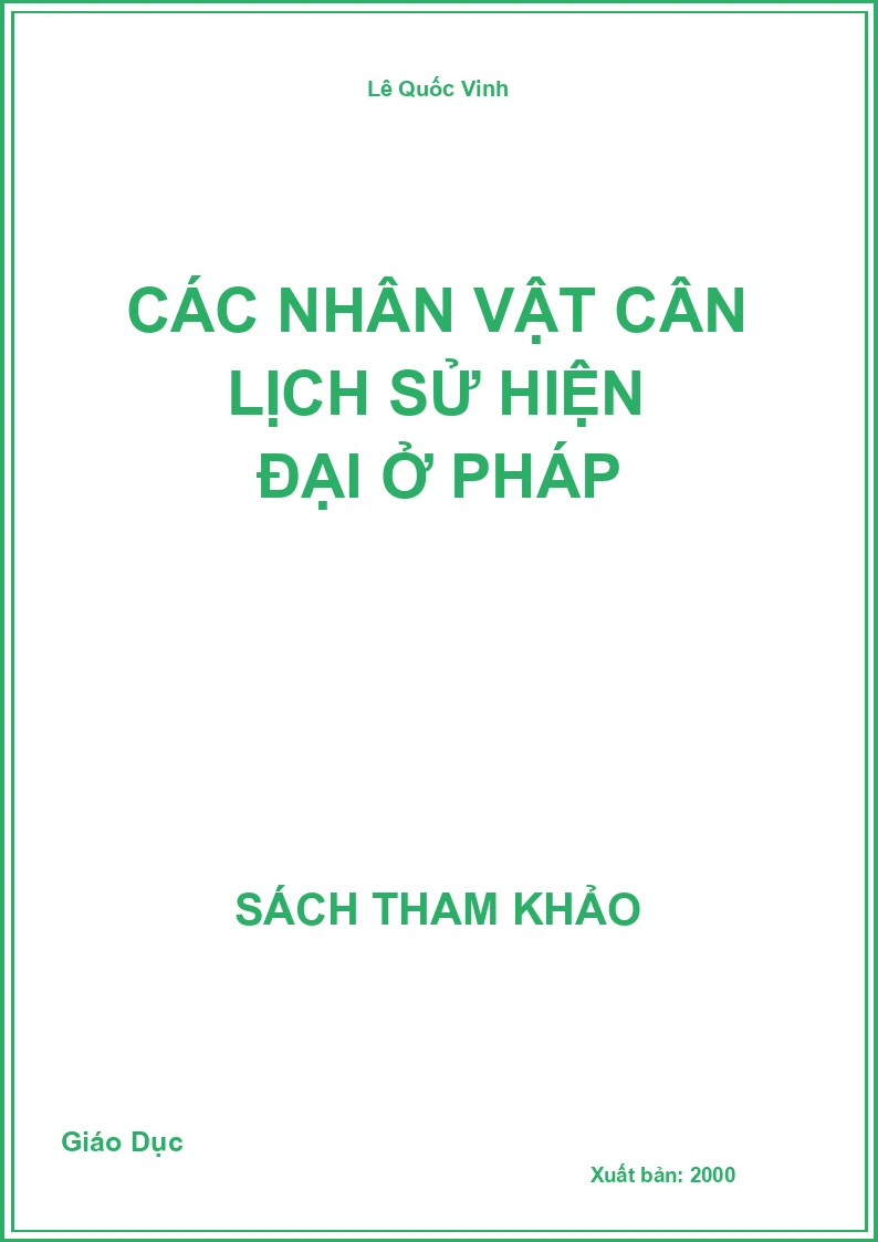 Các nhân vật cân Lịch Sử hiện đại ở Pháp