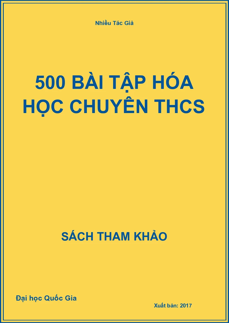 500 Bài tập Hóa Học chuyên THCS