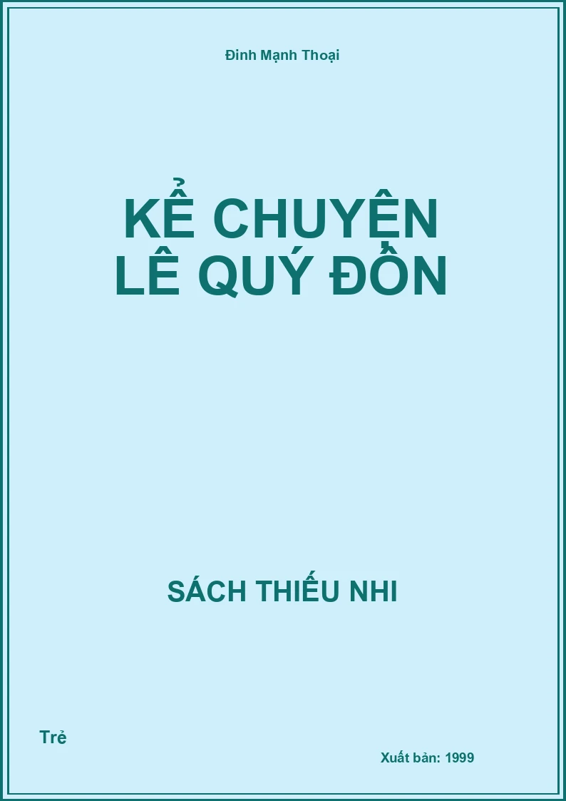 Kể chuyện Lê quý đôn