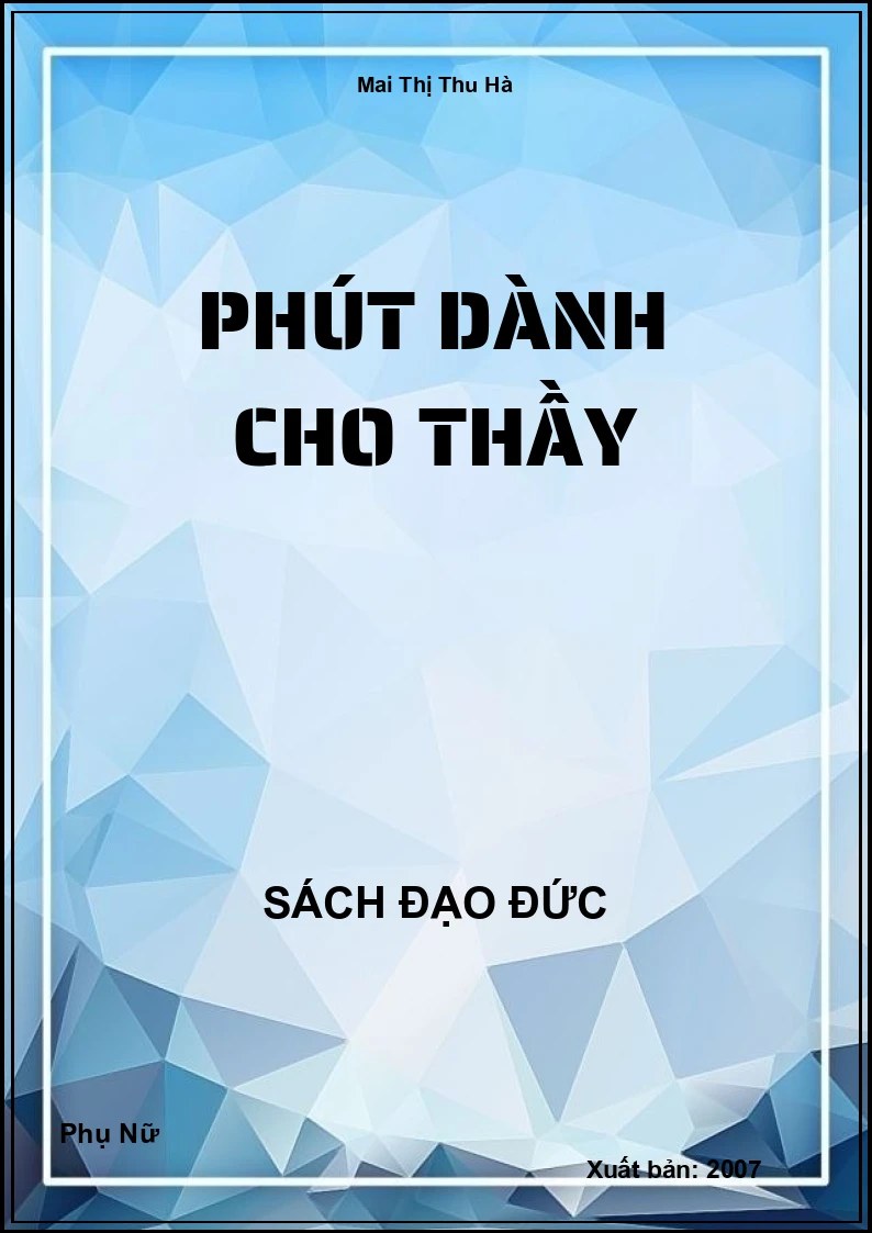 Phút dành cho thầy