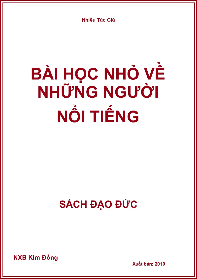 Bài học nhỏ về những người nổi tiếng