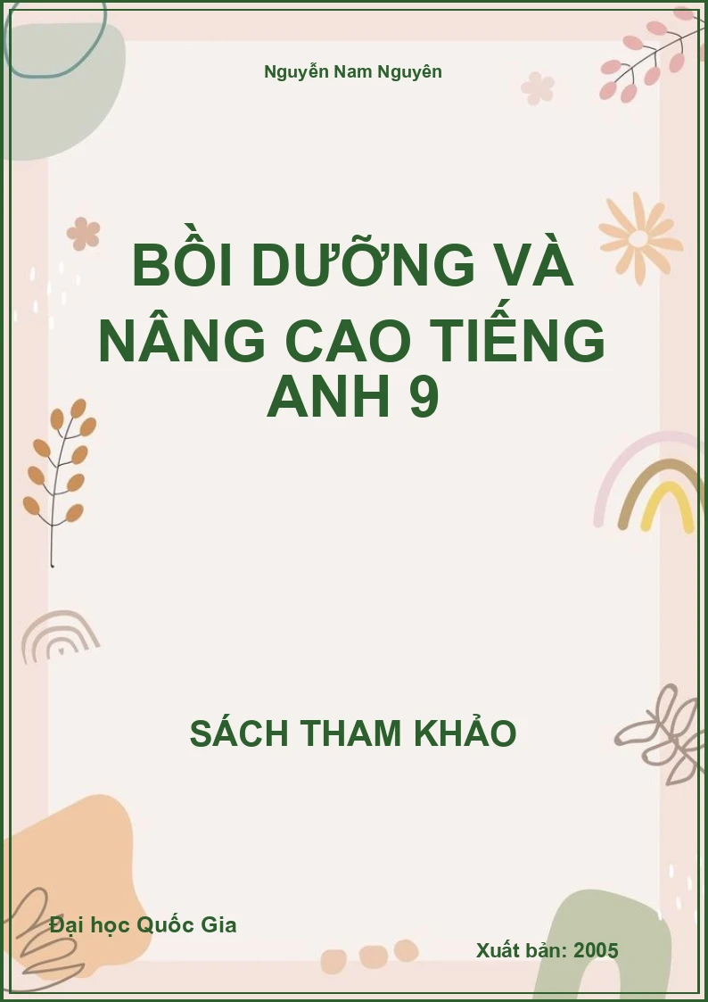 Bồi dưỡng và nâng cao Tiếng Anh 9