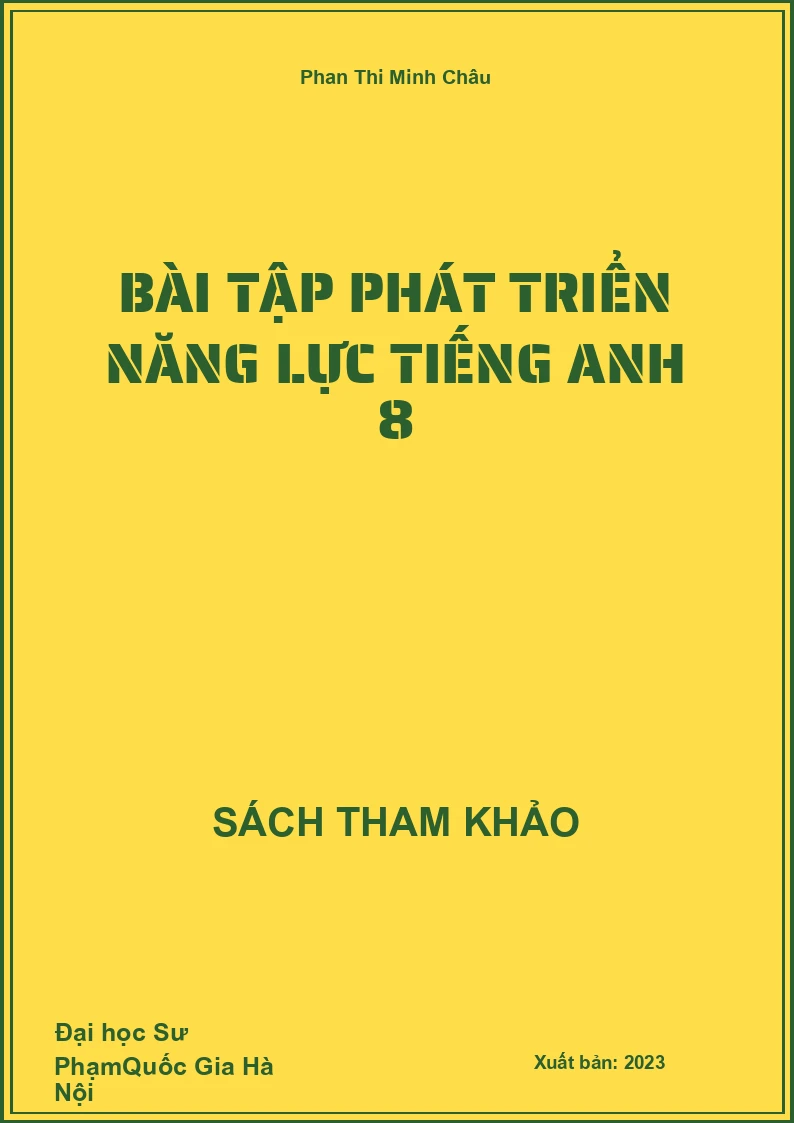 Bài tập phát triển năng lực Tiếng Anh 8