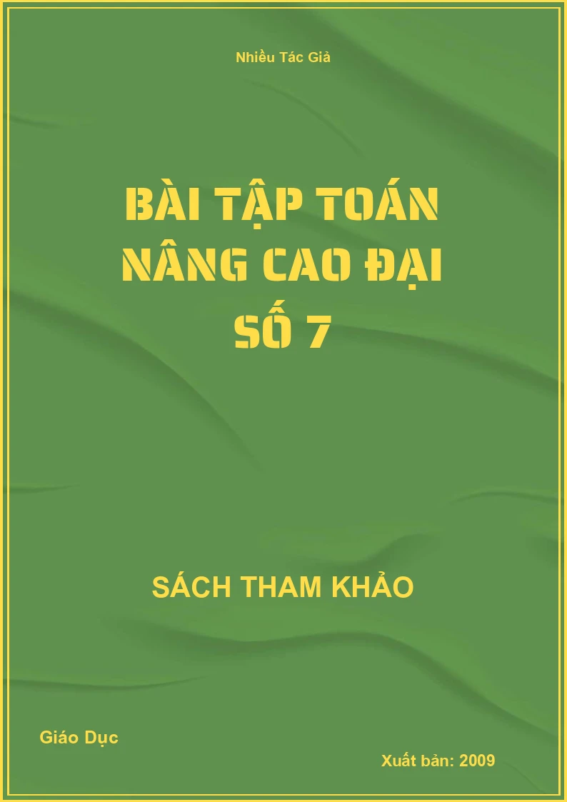 Bài tập Toán nâng cao đại số 7