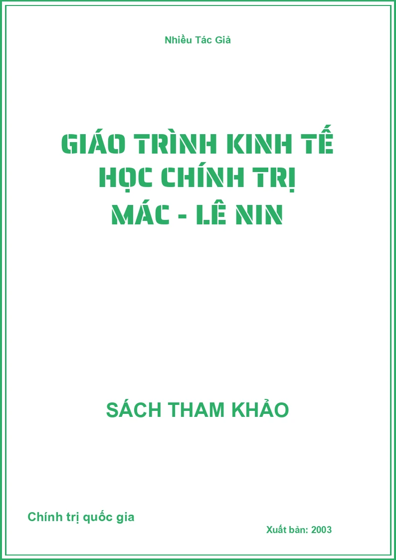 Giáo trình kinh tế học chính trị mác - lê nin
