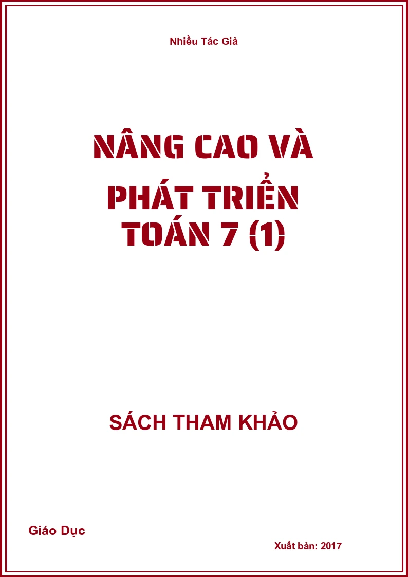 Nâng cao và phát triển Toán 7 - Tập 1