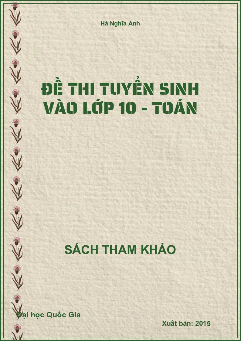 Đề thi tuyển sinh vào lớp 10 - Toán
